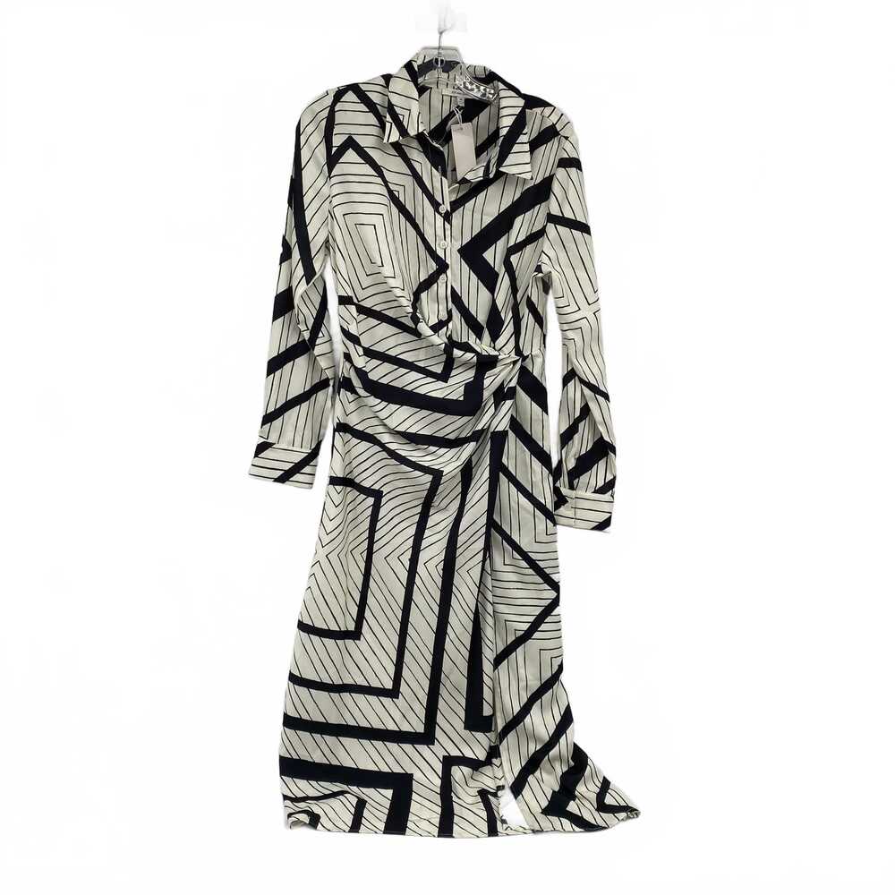 Zoe & Claire Maxi Dress White/Black Striped Polyester | Women’s M